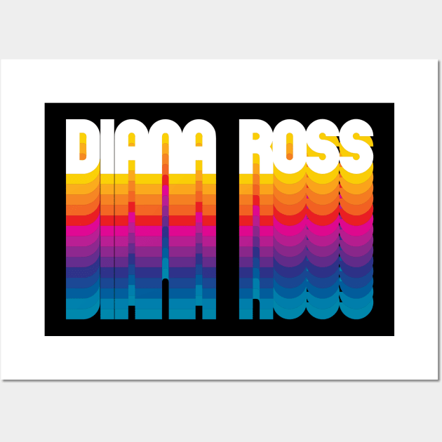 Retro Diana Proud Personalized Name Gift Retro Rainbow Style Wall Art by Time Travel Style